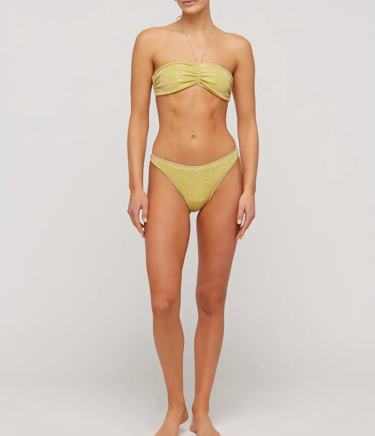 Oseree Lumiere Bandeau Bikini in Citron Discount