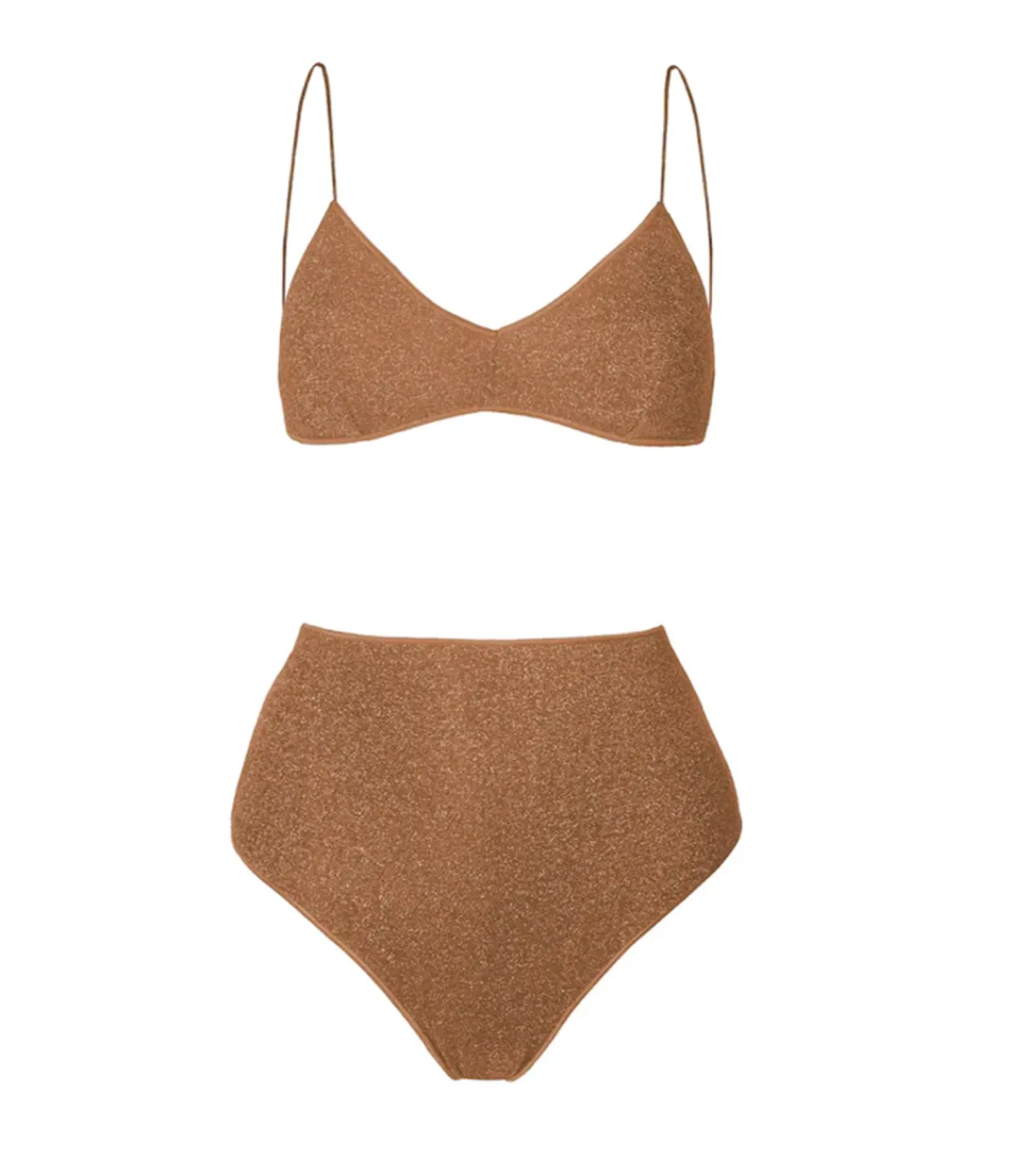 Oseree Lumiere High Waisted Bikini in Toffee Discount