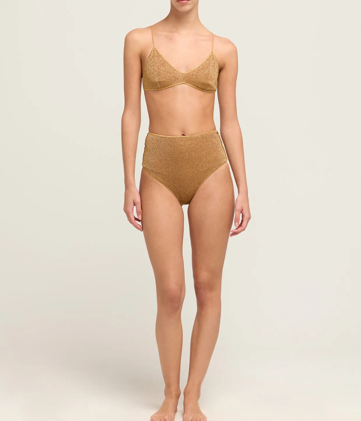 Oseree Lumiere High Waisted Bikini in Toffee Discount