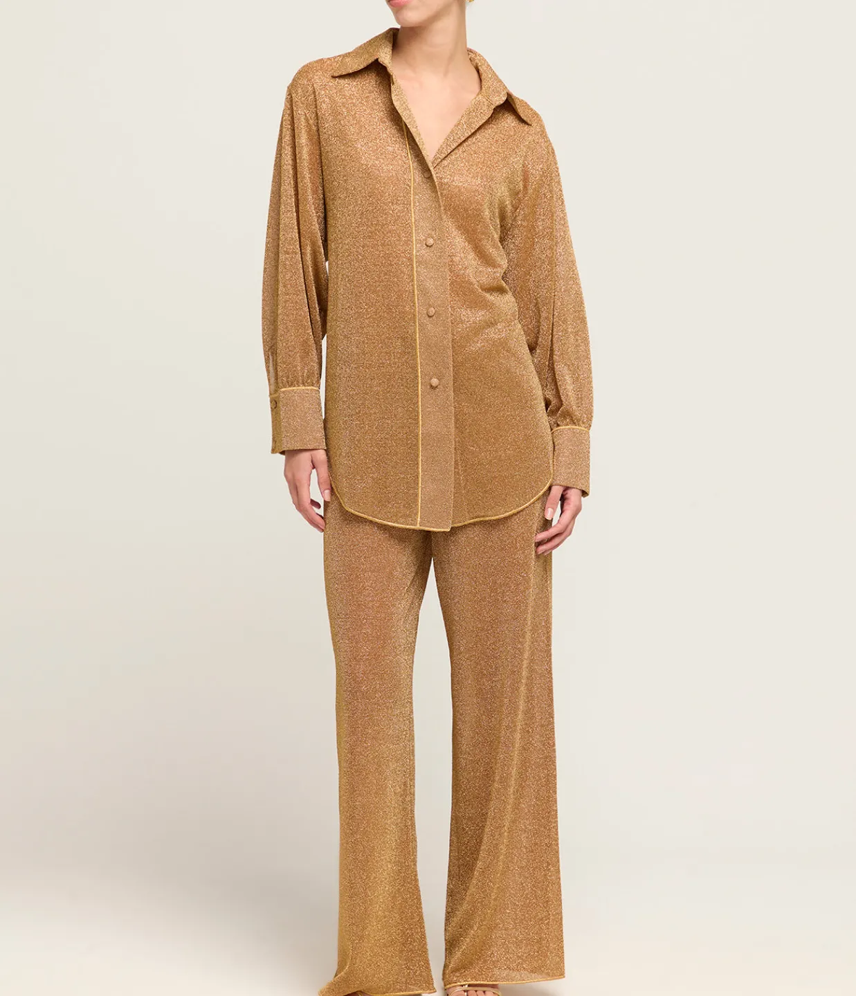 Oseree Lumiere Long Sleeve Shirt in Toffee Flash Sale