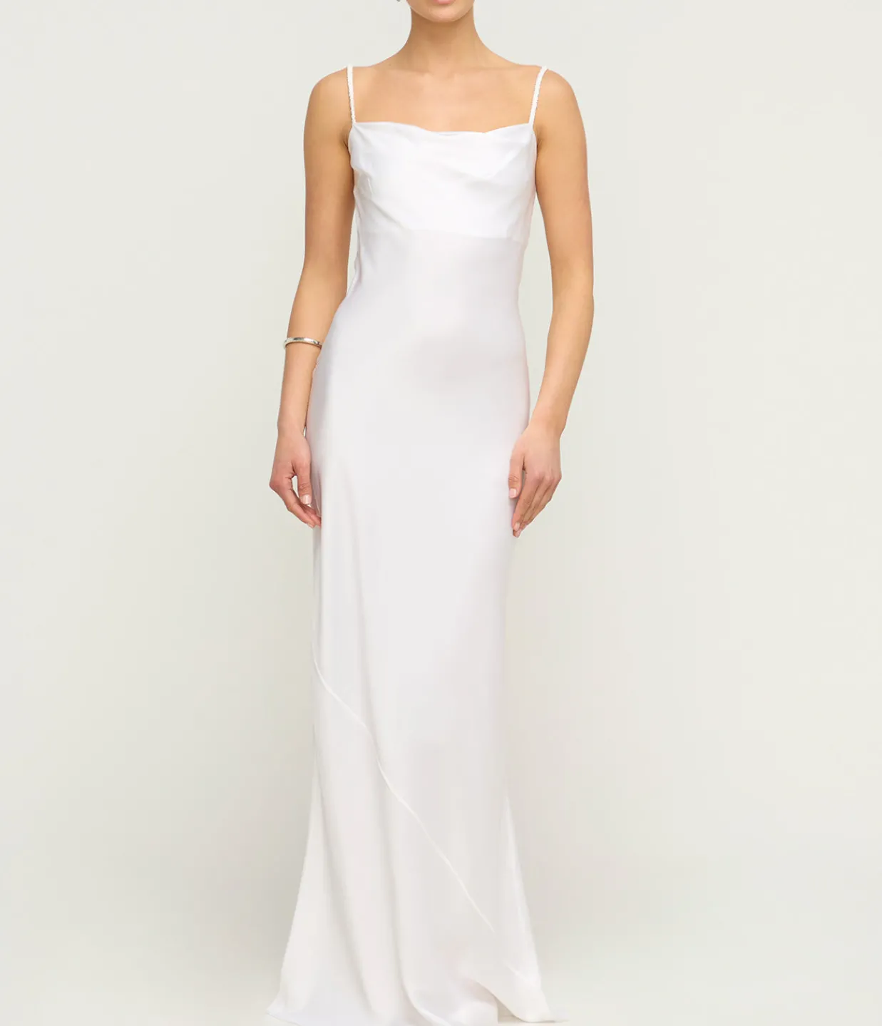 Anna October Luna Cowl Neck Maxi Dress in Ivory Flash Sale