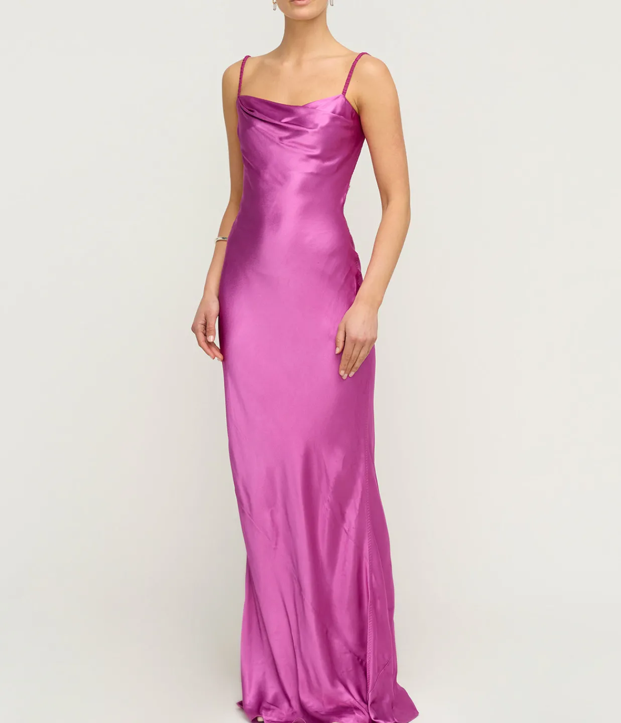 Anna October Luna Cowl Neck Maxi Dress in Magenta Best