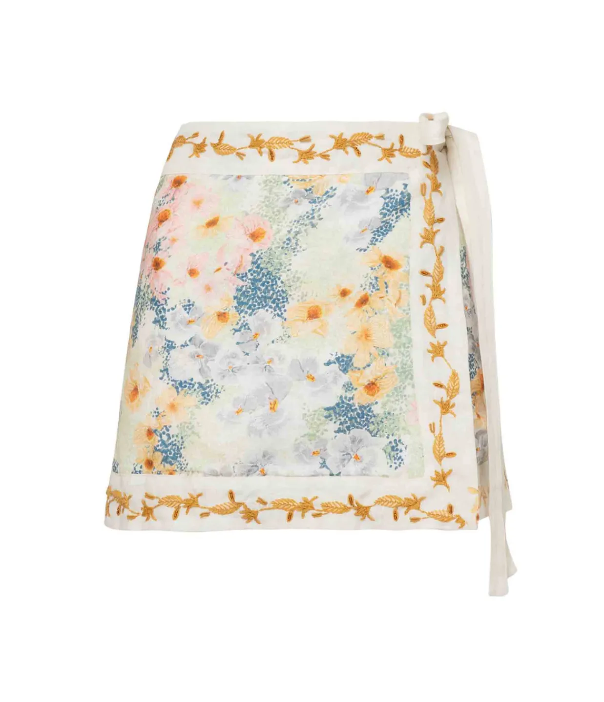 Agua by Agua Bendita Luna Mini Linen Pareo in Florecer Cheap