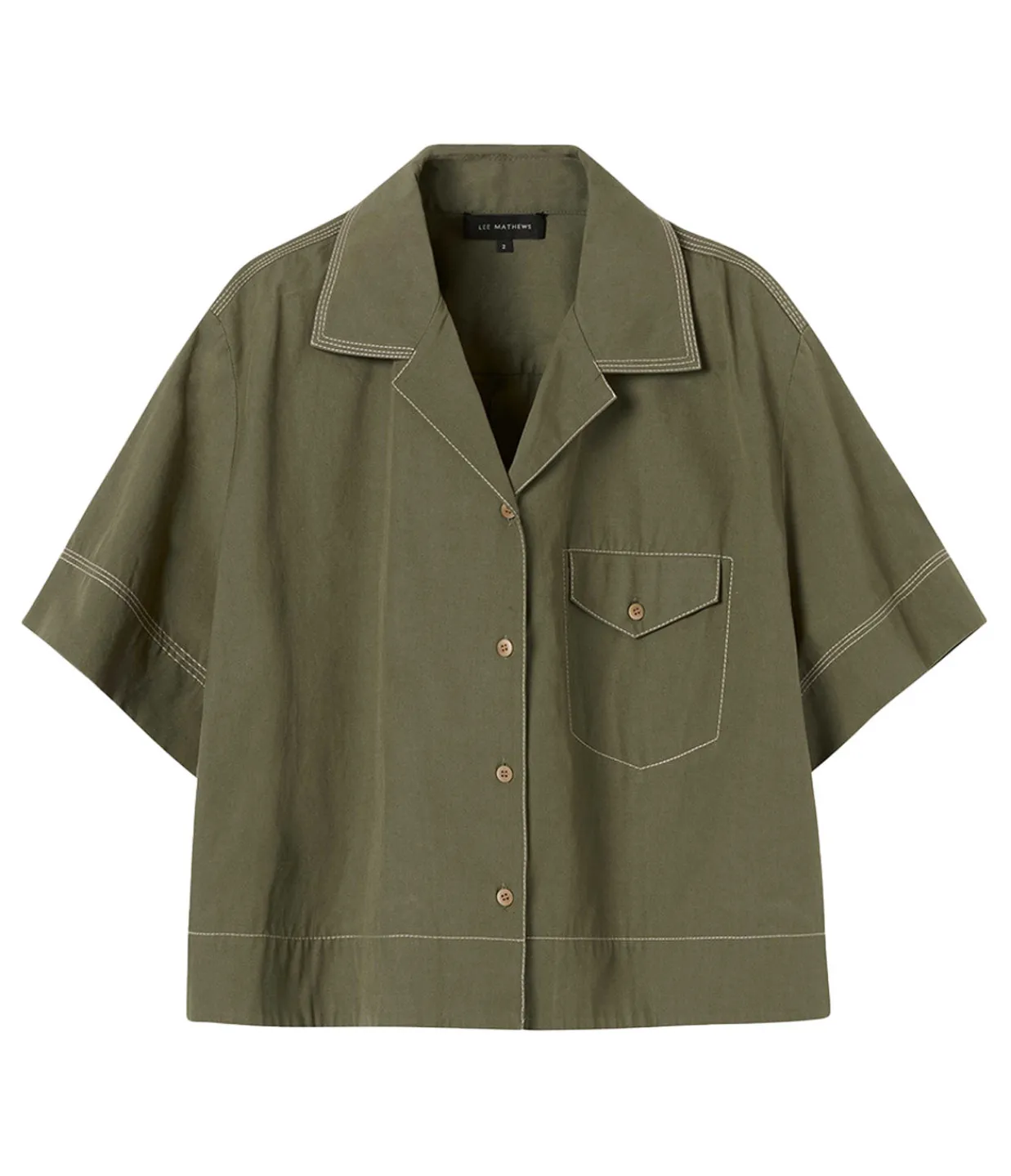 Lee Mathews Maddy Short Sleeve Shirt in Khaki Shop