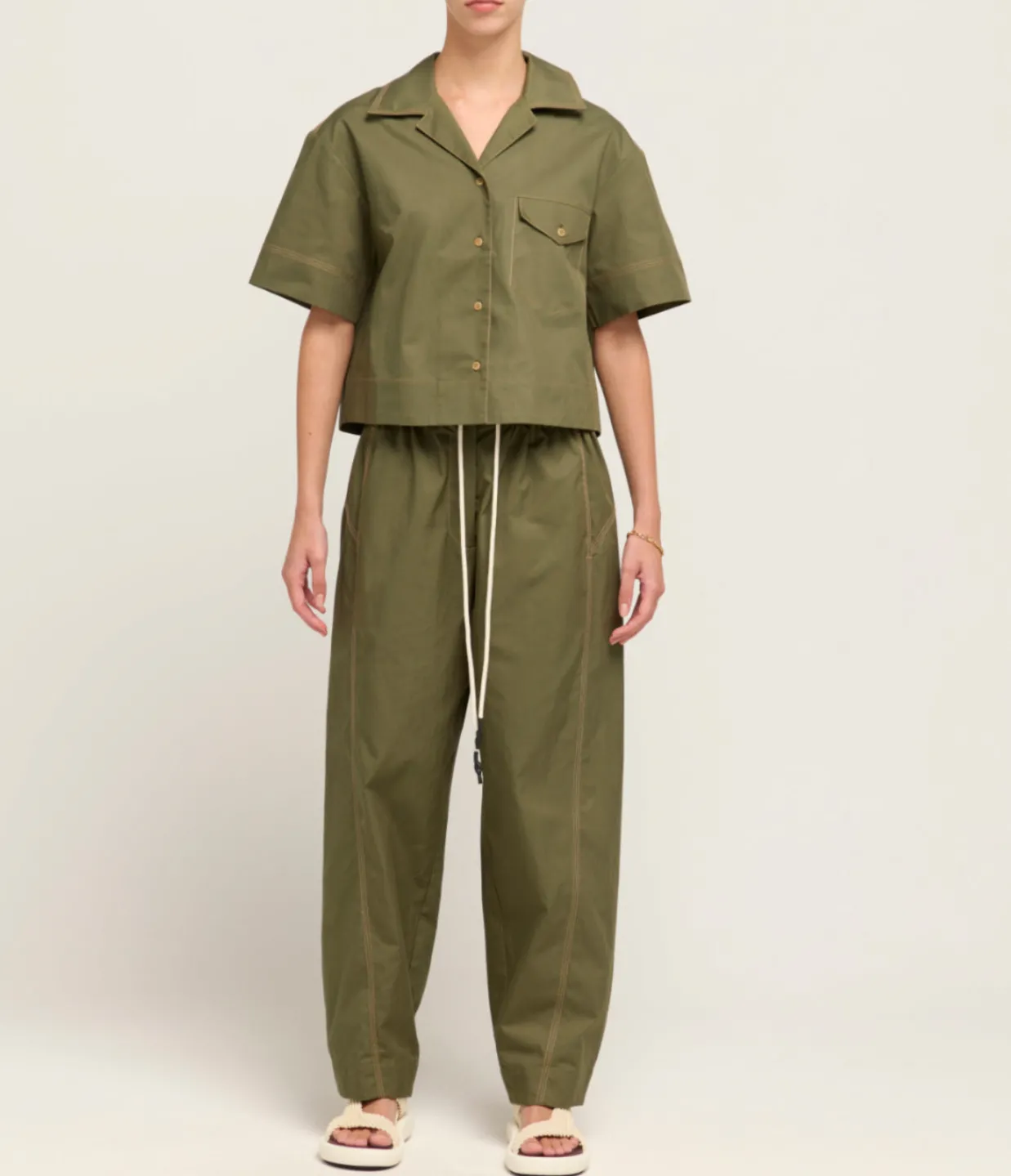 Lee Mathews Maddy Short Sleeve Shirt in Khaki Shop