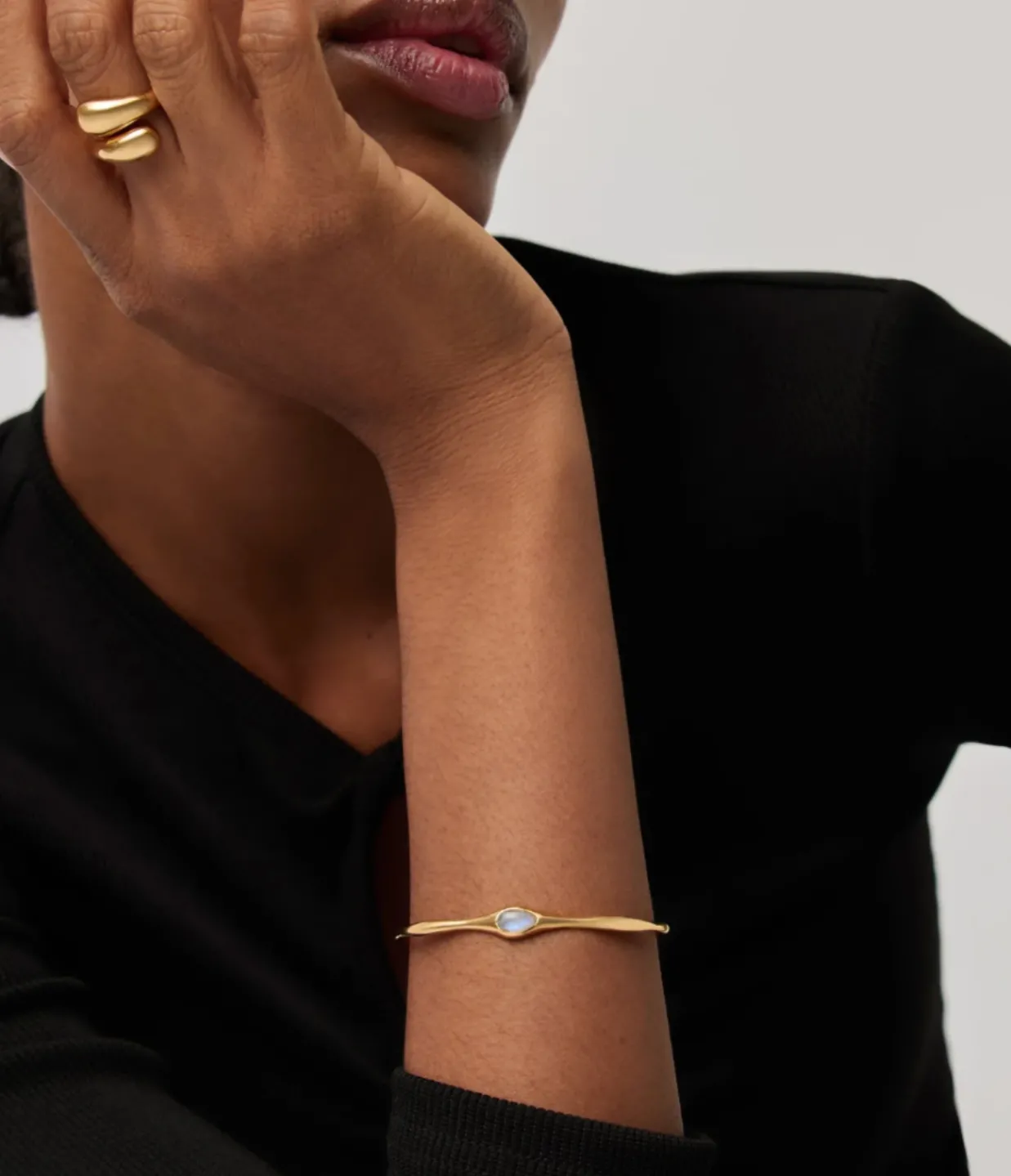 Missoma Magma Gemstone Cuff Bracelet in Gold Flash Sale