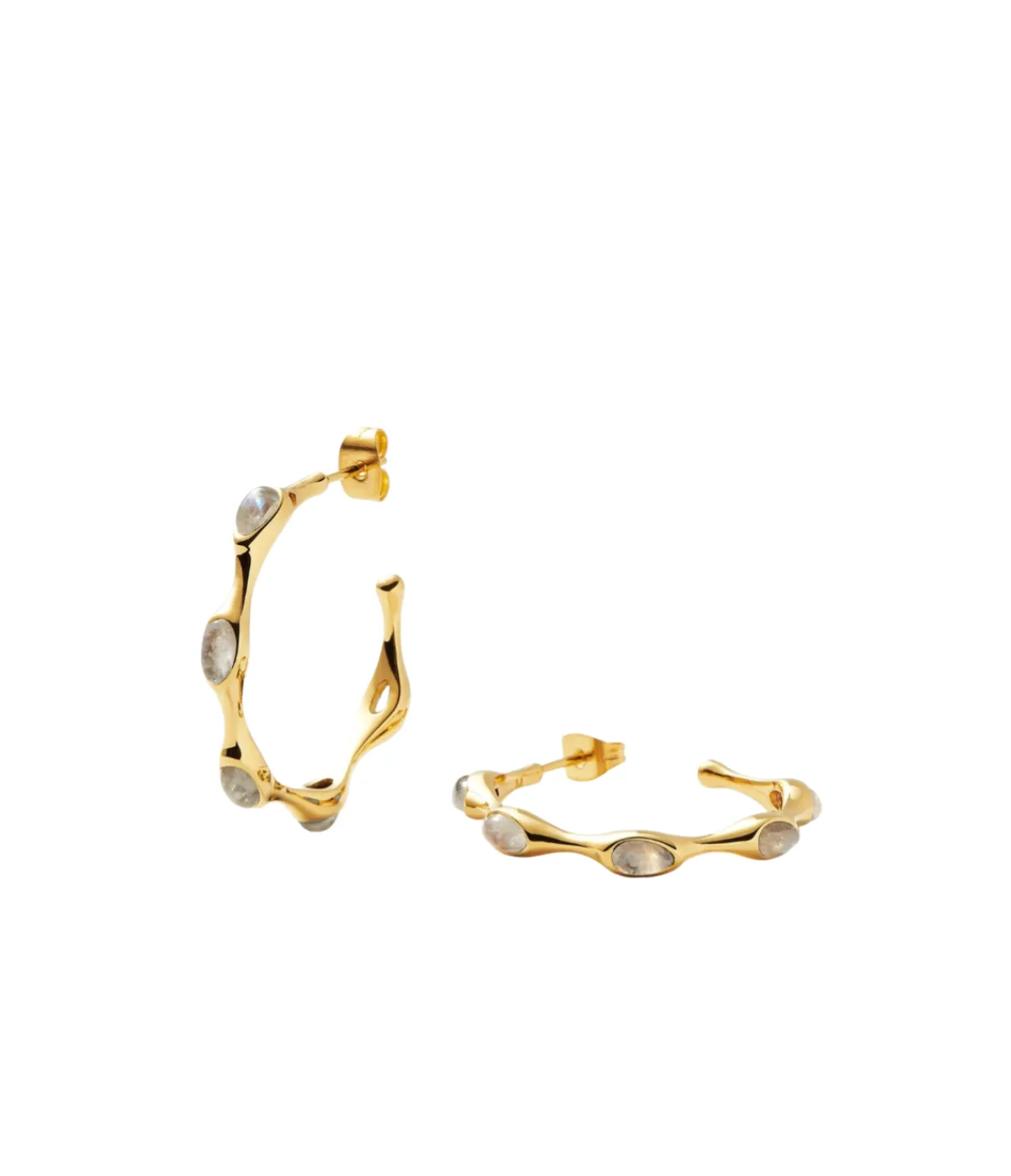 Missoma Magma Gemstone Large Hoop Earrings in Gold Clearance