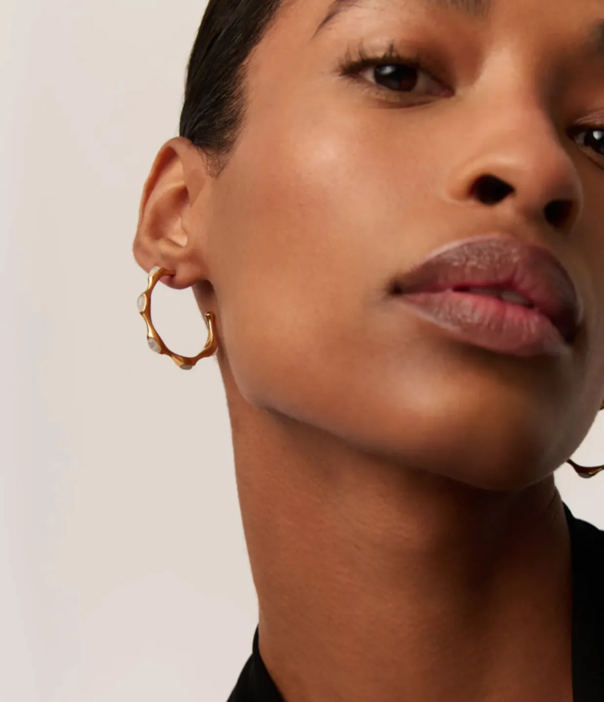 Missoma Magma Gemstone Large Hoop Earrings in Gold Clearance