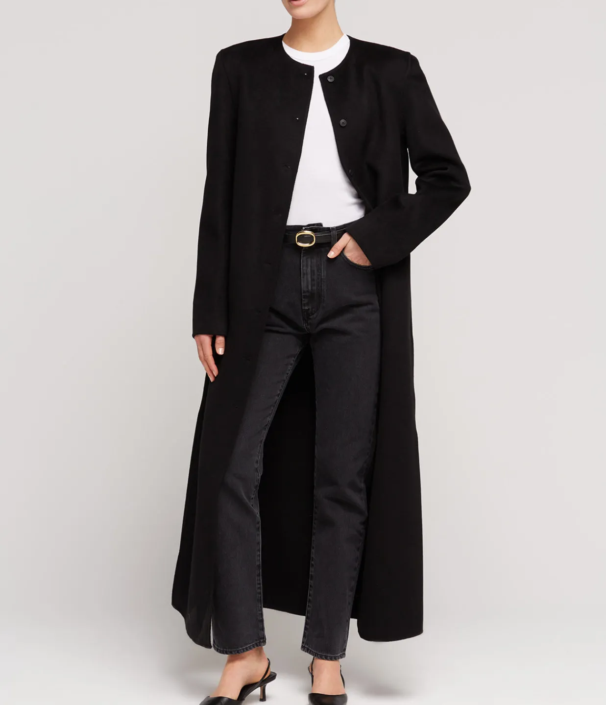 Loulou Studio Martil Cashmere Blend Coat in Black Outlet