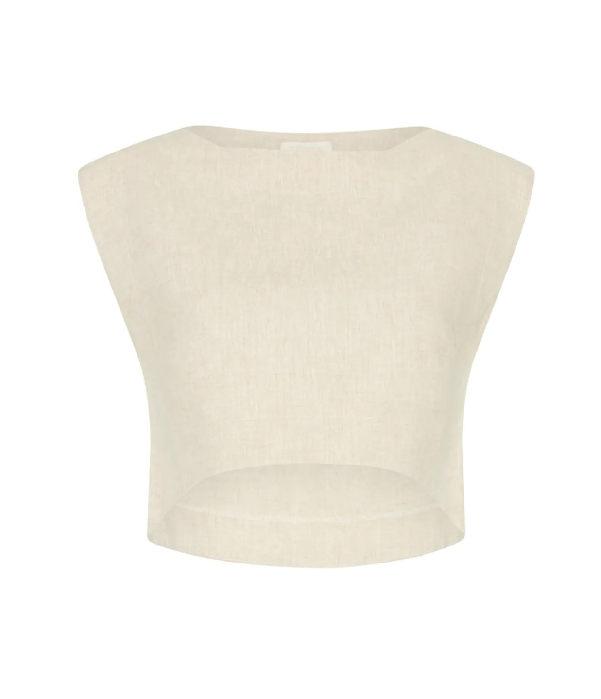 Posse Martina Linen Crop Top in Natural Store