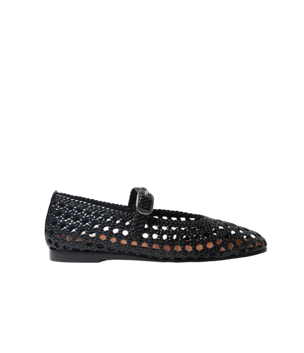 Le Monde Beryl Mary Jane Woven Flat in Black Shop