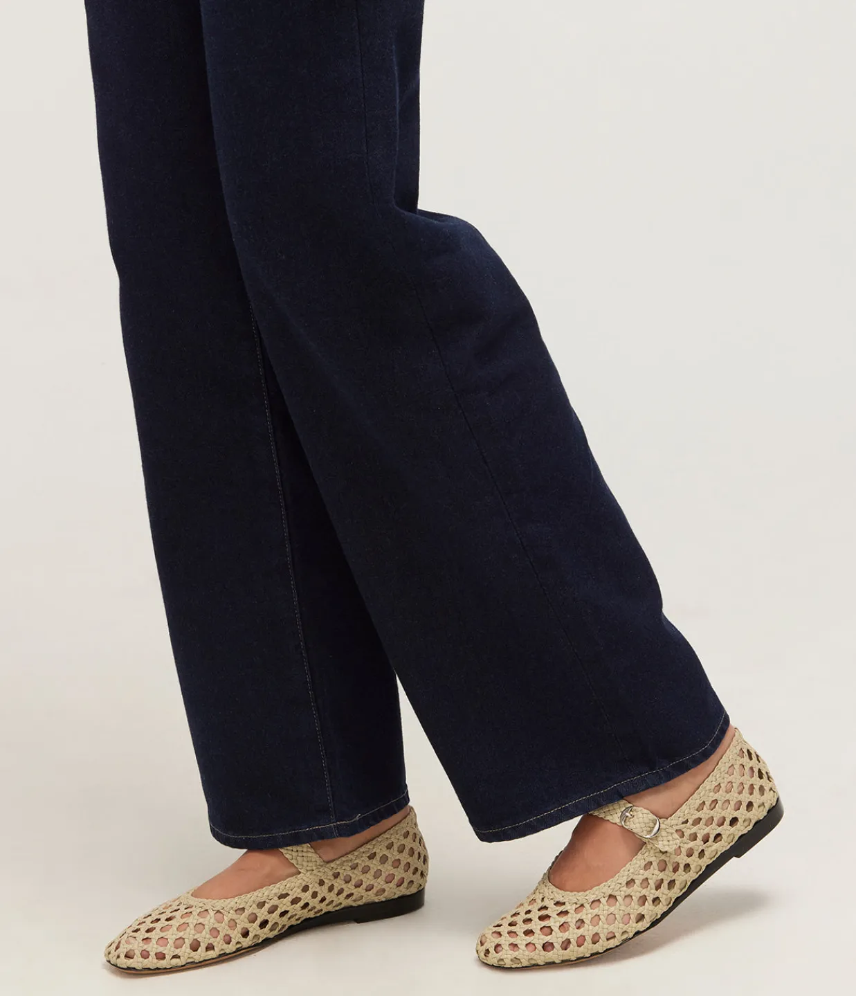 Le Monde Beryl Mary Jane Woven Flat in Ecru Cheap