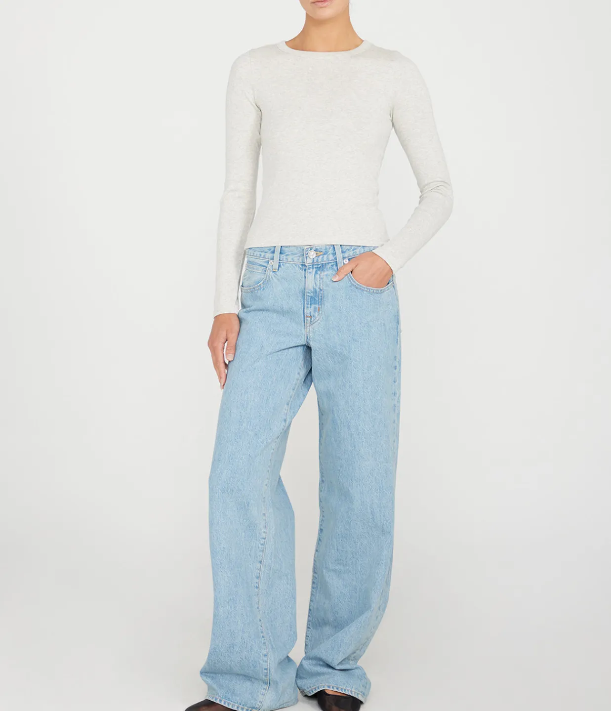 Flore Flore Max Fitted Long Sleeve Tee in Grey Fashion
