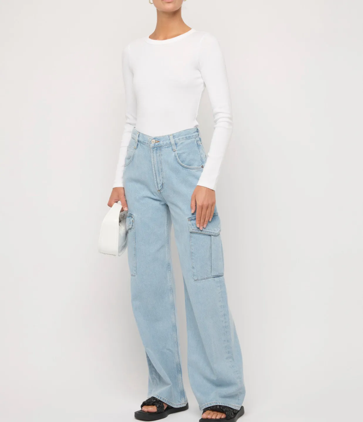 Flore Flore Max Fitted Long Sleeve Tee in White Cheap