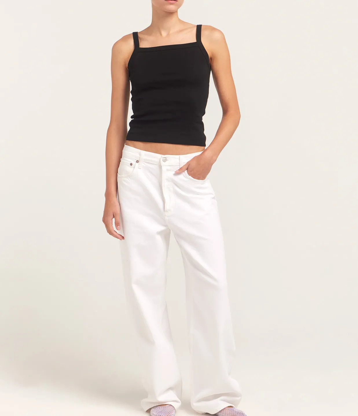 Flore Flore May Square Neck Cami in Black Outlet