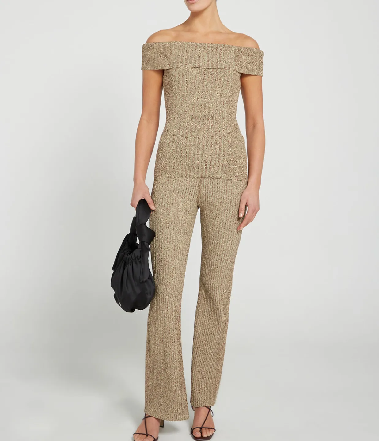 Ganni Melange Knit Pants in Brandy Brown Cheap