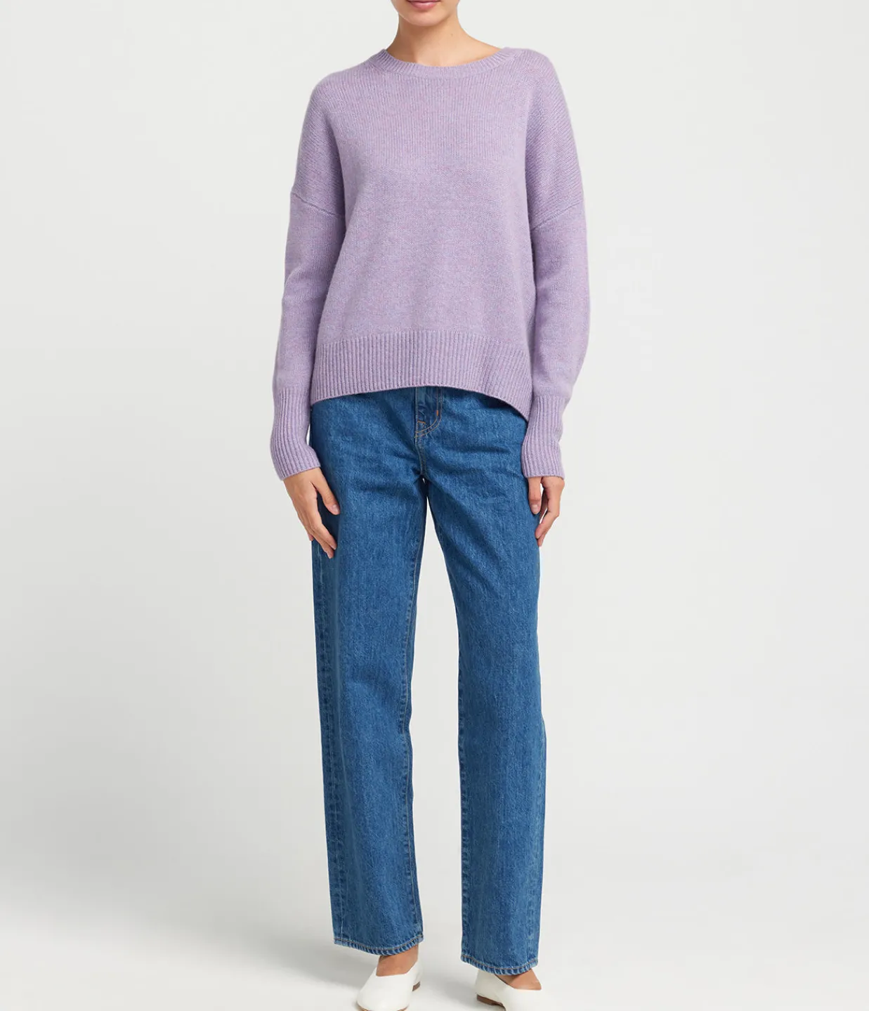 Lisa Yang Mila Round Neck Sweater in Iris Melange Cheap
