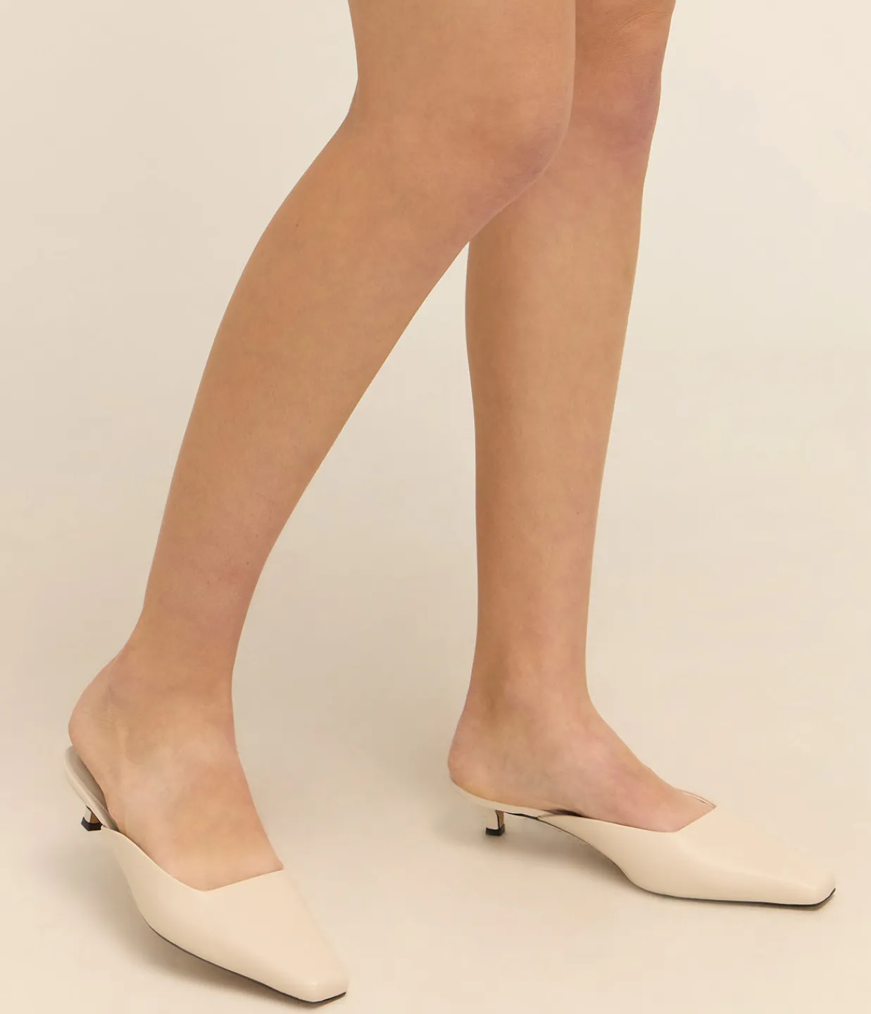 Nelson Made Mimi Leather Mule in Crema Cheap
