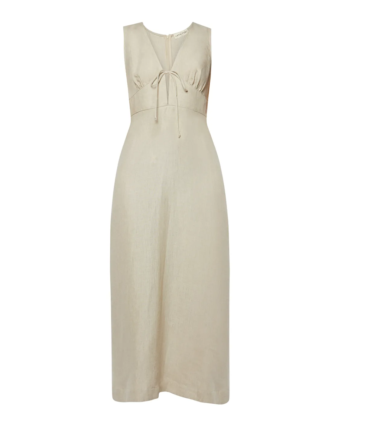 Casa Raki Mimi Linen Bias Dress in Flax Fashion
