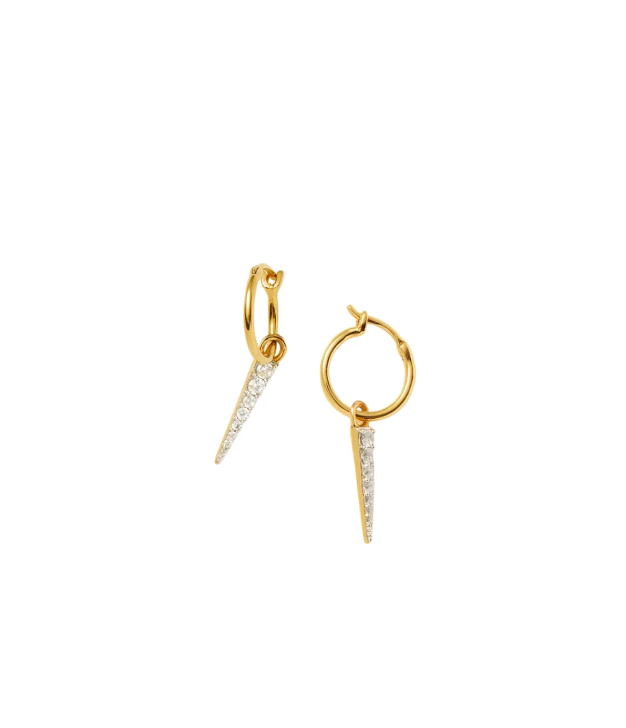 Missoma Mini Pave Spike Hoop Earrings in Gold Cheap