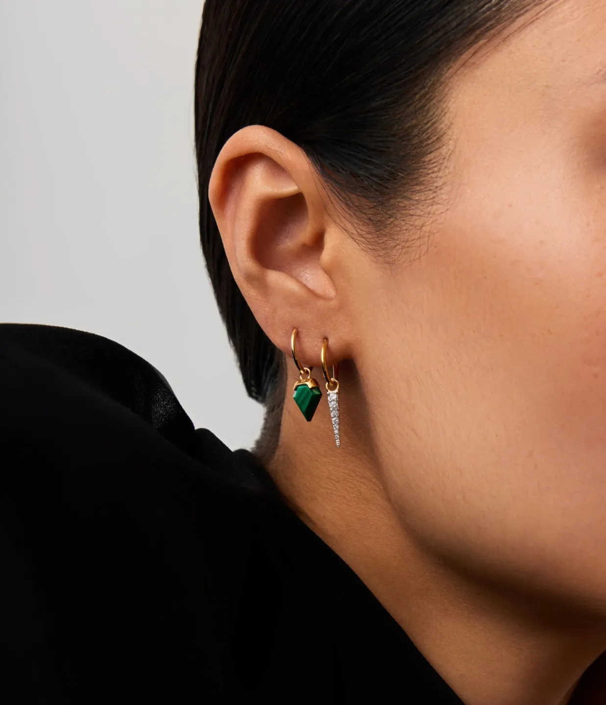 Missoma Mini Pave Spike Hoop Earrings in Gold Cheap