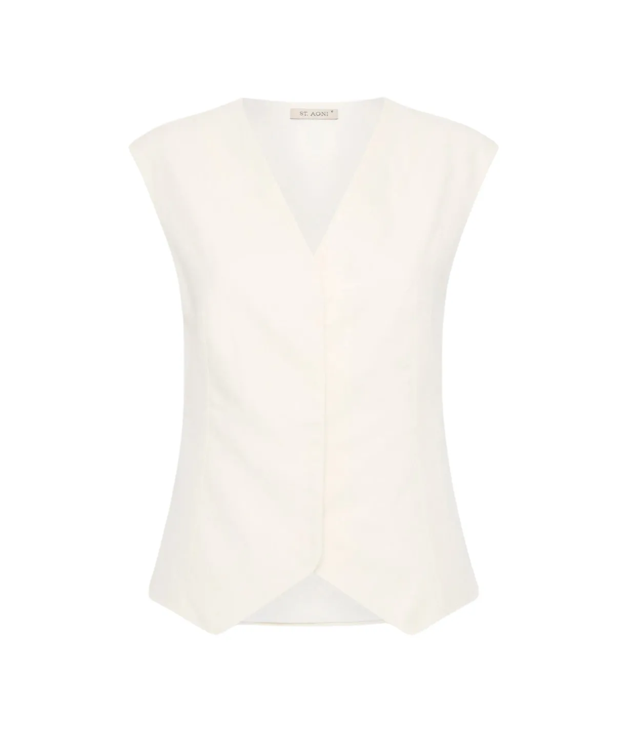 St Agni Minimal Tailored Vest in Ivory Best Sale