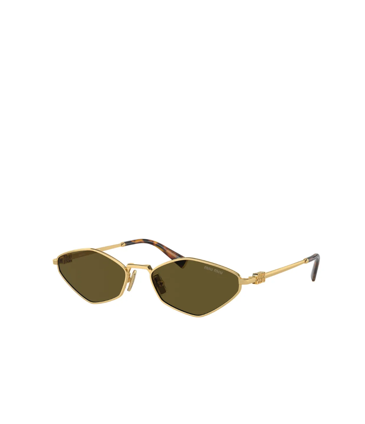 Miu Miu Irregular Sunglasses in Dark Brown Store