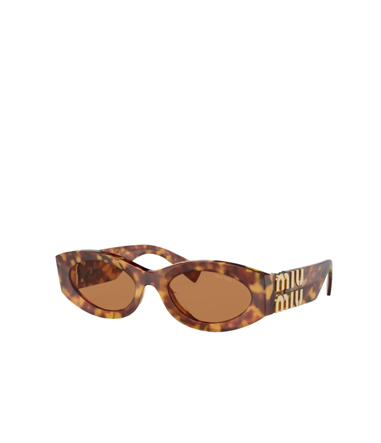 Miu Miu Oval Sunglasses in Brown Havana Shop