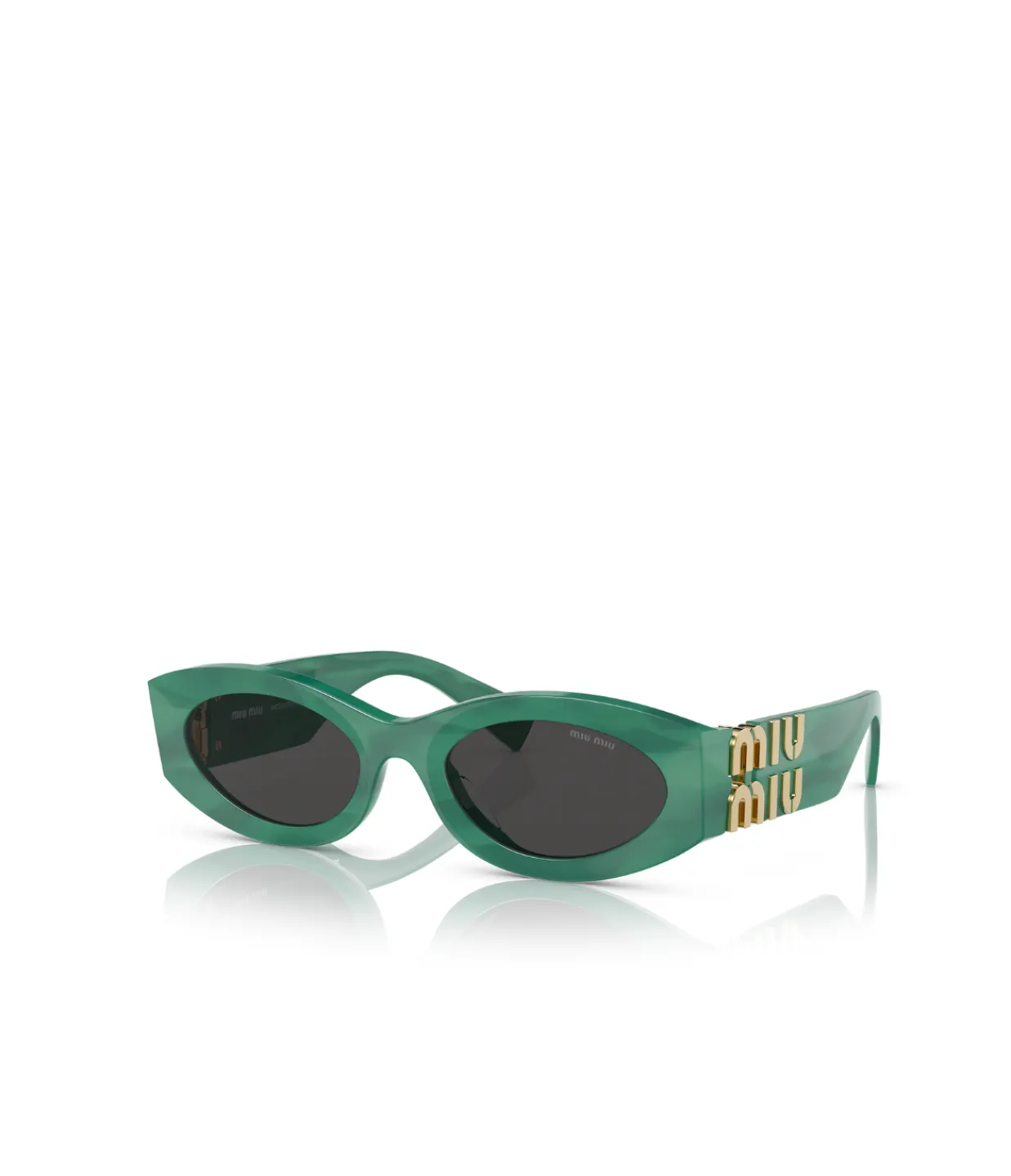 Miu Miu Oval Sunglasses in Green Discount