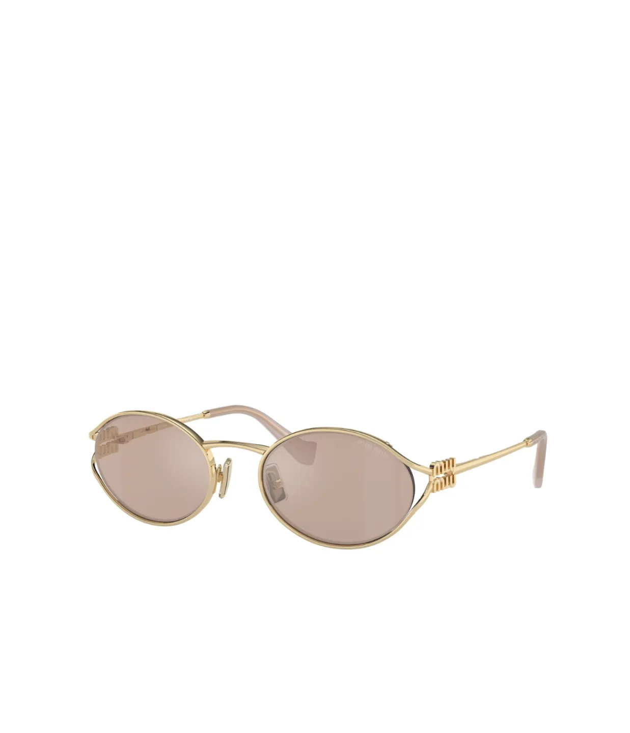 Miu Miu Oval Sunglasses in Pale Gold Online