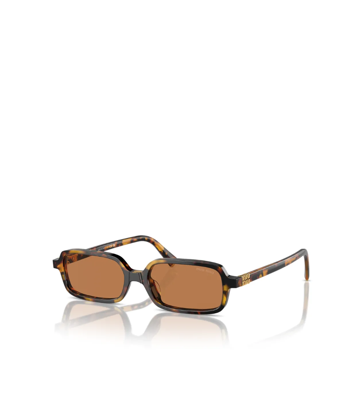 Miu Miu Rectangle Sunglasses in Honey Havana Outlet