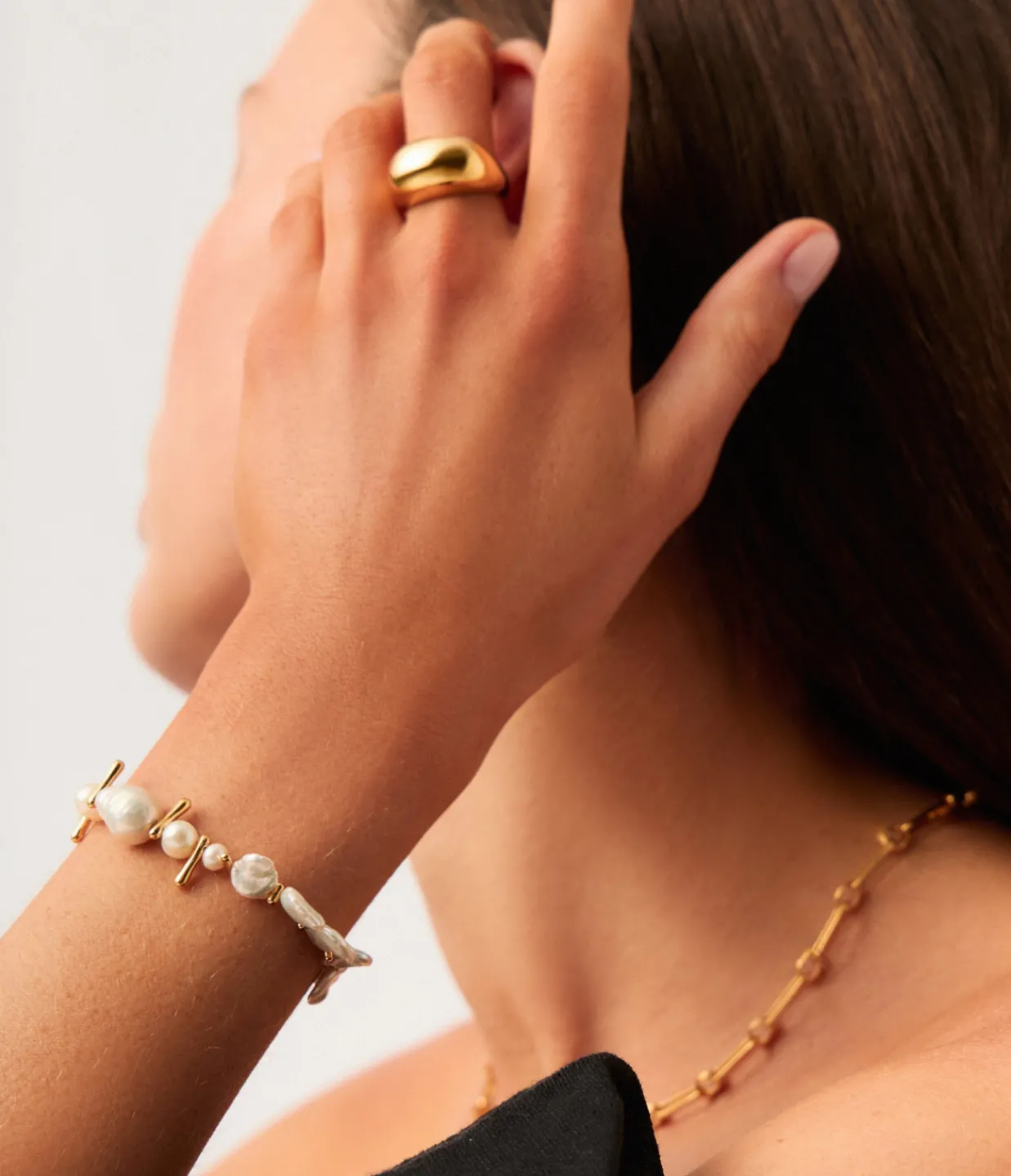 Missoma Mixed Pearl Statement Beaded Bracelet Clearance