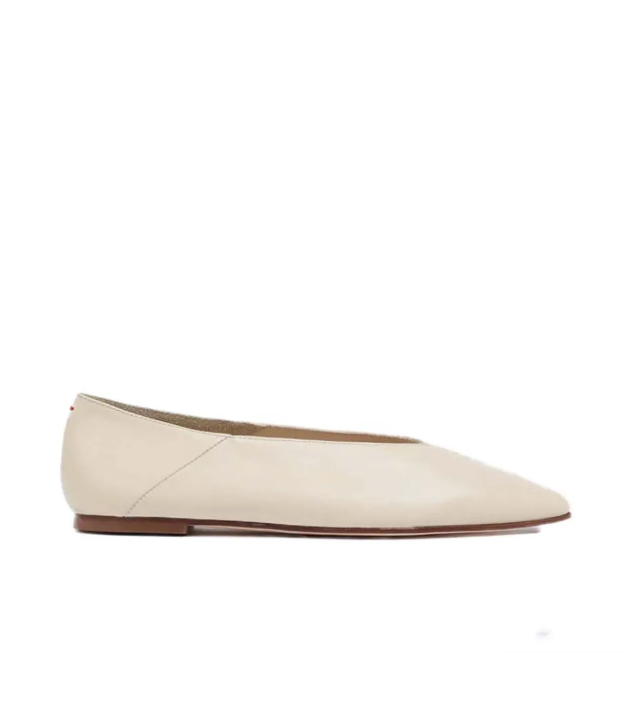 Aeyde Moa Leather Flat in Creamy Fashion