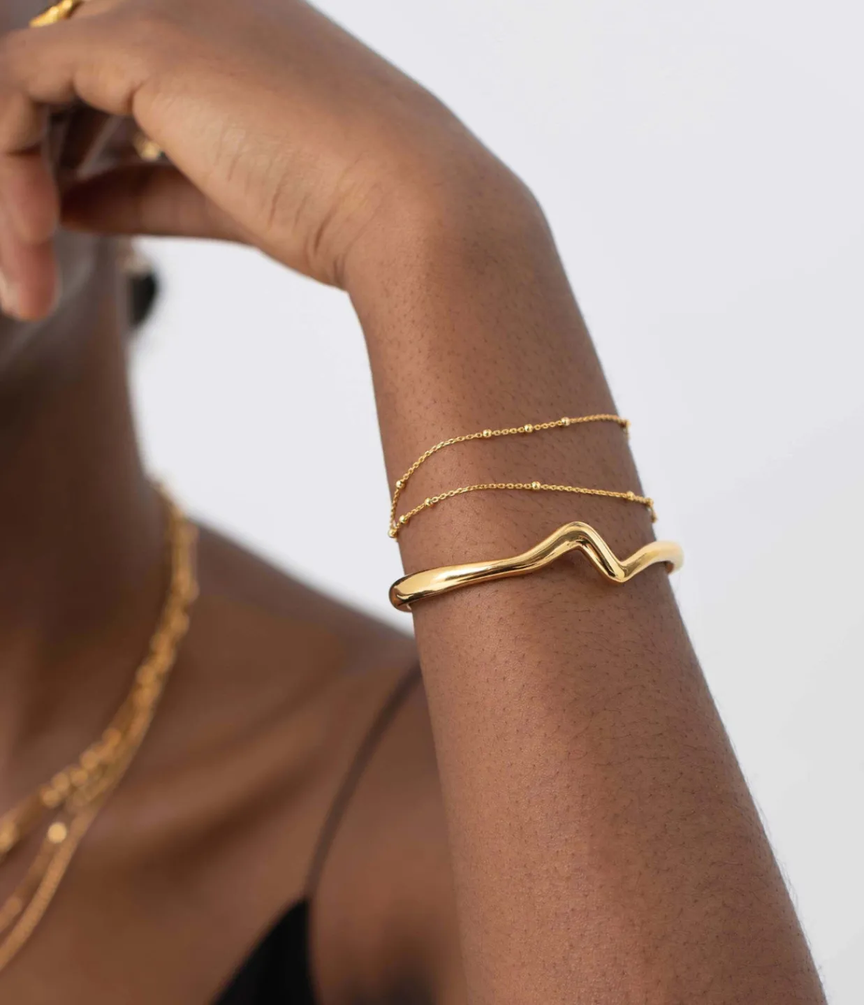 Missoma Molten Wave Cuff Bracelet in Gold Store