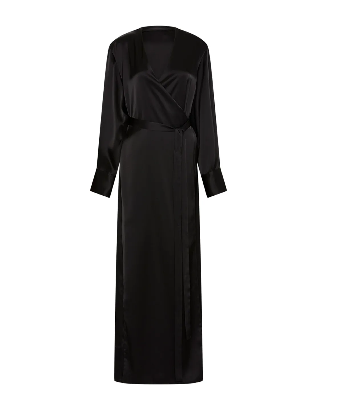 Esse Studios Mono Double Satin Wrap Dress in Black Cheap