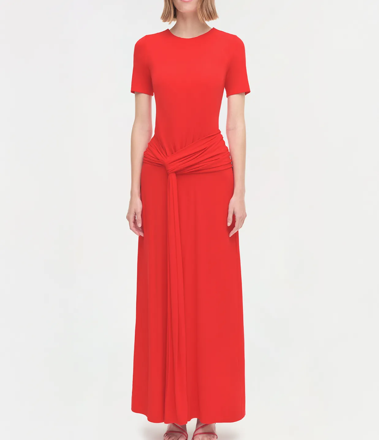 Simkhai Nalani Short Sleeve Gown in Fiery Red Store
