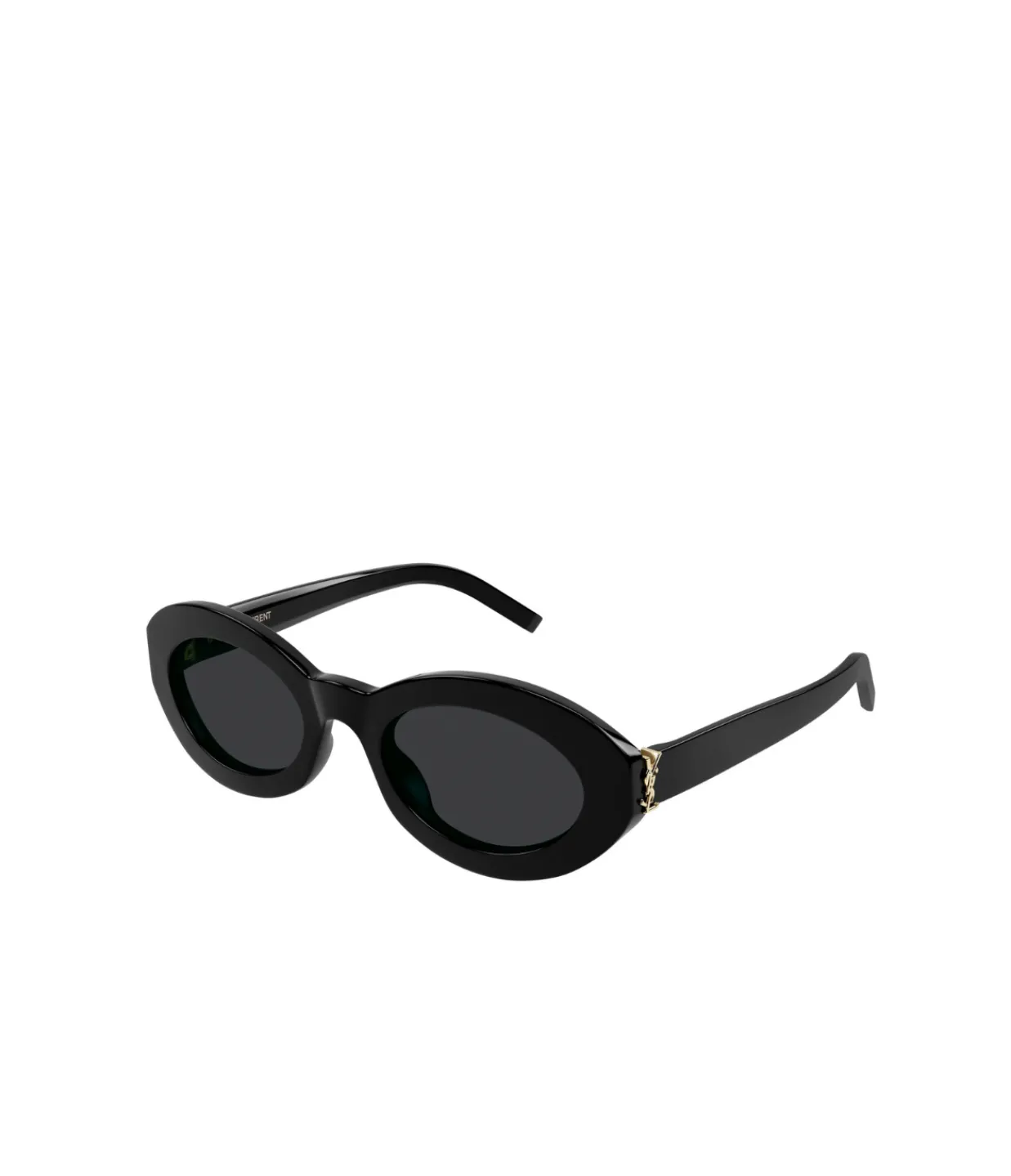 Saint Laurent Narrow Oval Shaped Sunglasses in Black Discount