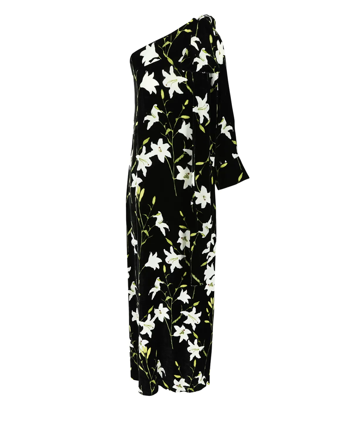 Bernadette Nel One Shoulder Dress in Black and White Flower Online