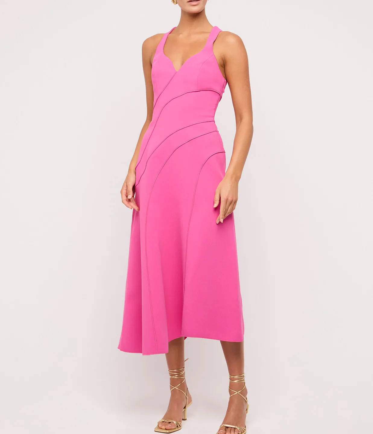 Acler Newgate Midi Dress in Magenta Shop