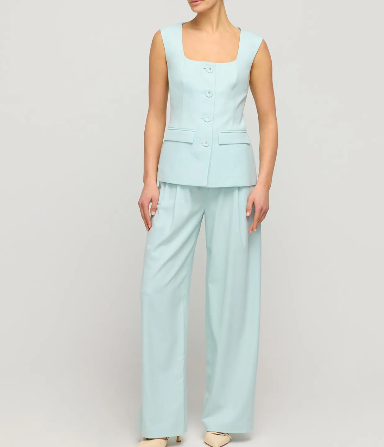 Anna Quan Nico Tailored Pants in Ice Blue Best Sale