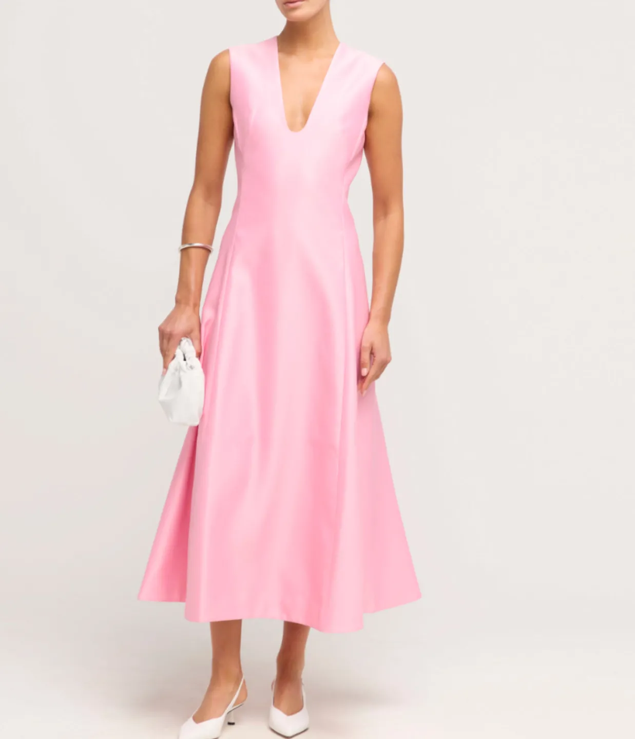 LEO LIN Nicola Midi Dress in Bubblegum Clearance