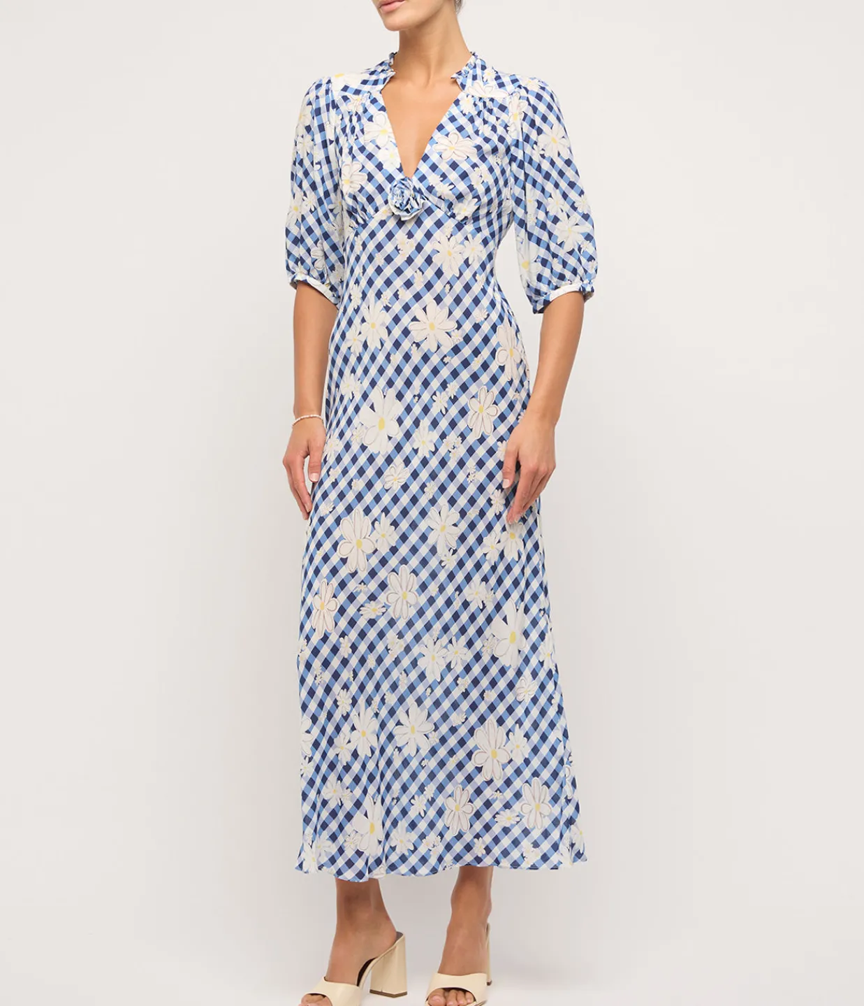 Rixo Nicolette Dress in Riviera Daisy Check Online