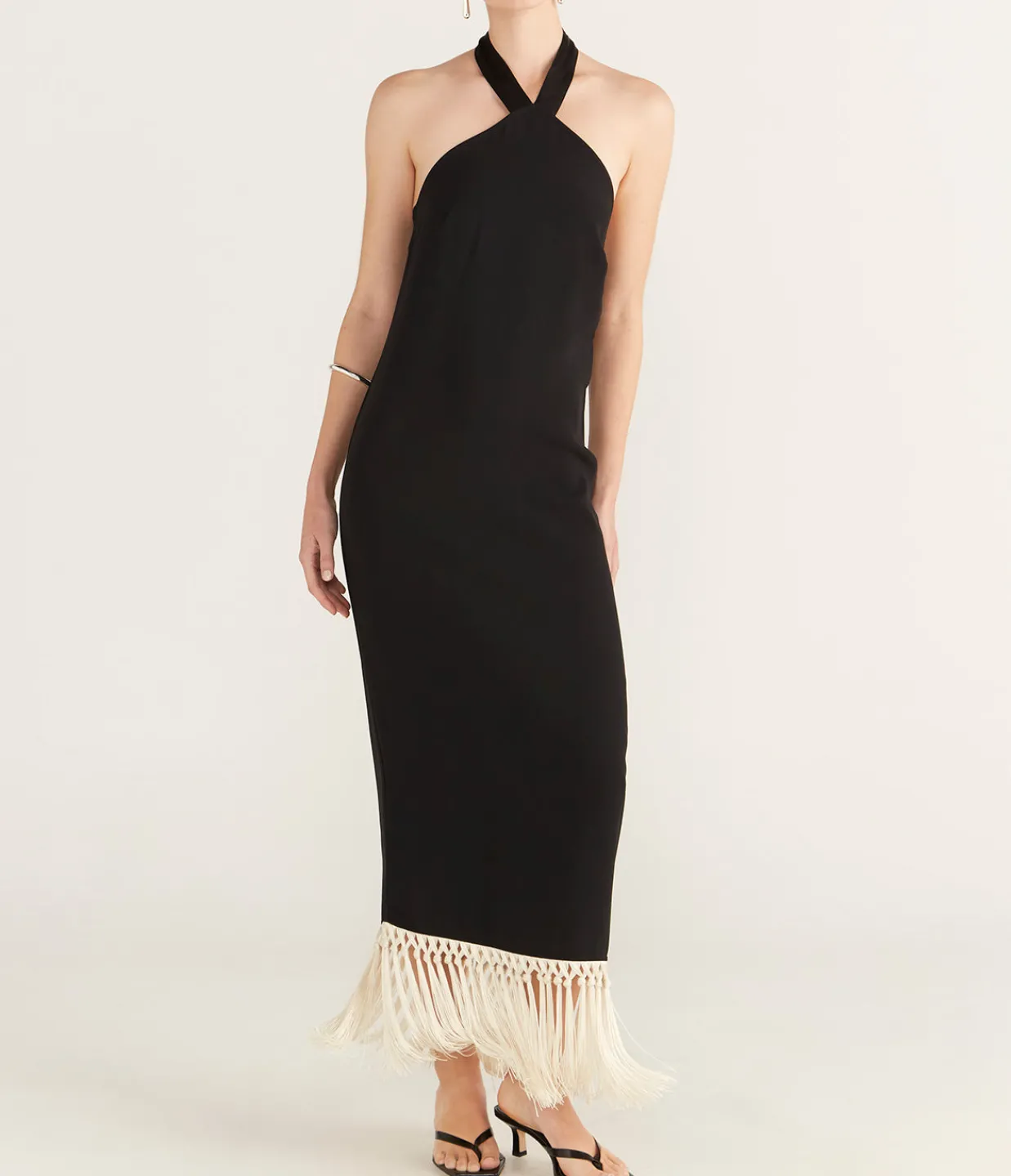 Taller Marmo Nina Fringe Dress in Black Online