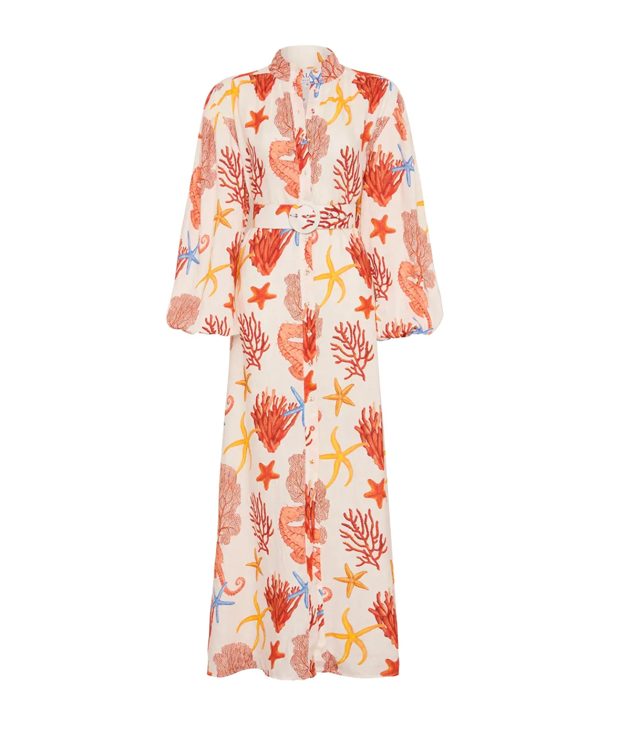 Palm Noosa Noddy Linen Shirtdress in Coral Store