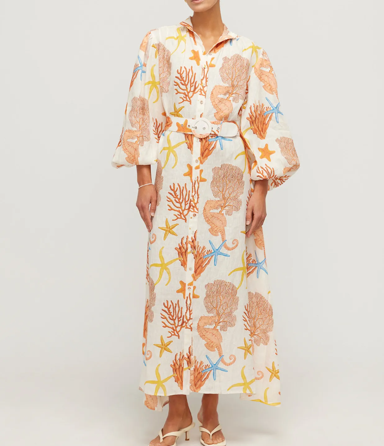 Palm Noosa Noddy Linen Shirtdress in Coral Store