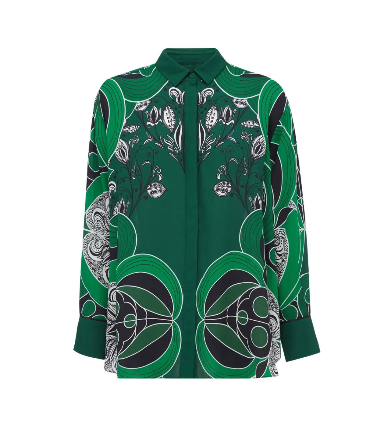 Borgo De Nor Nova Crepe Shirt in Enchantress Emerald Fashion