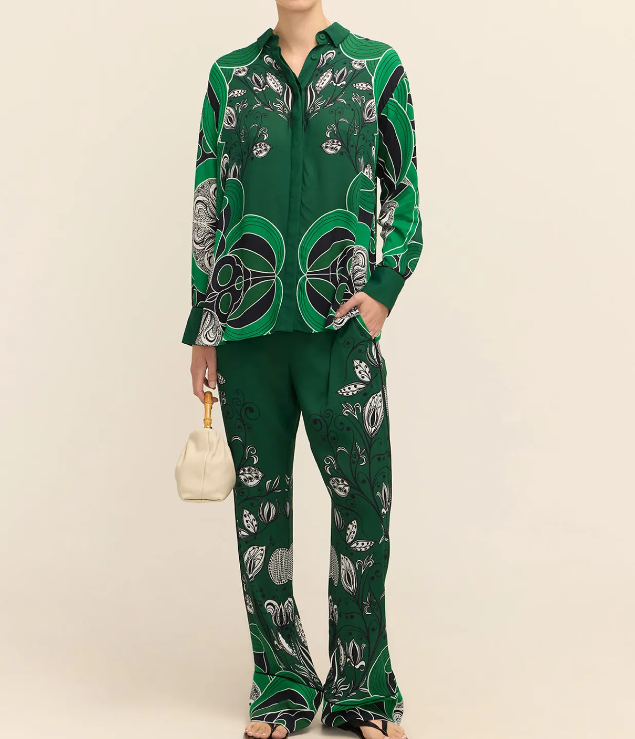 Borgo De Nor Nova Crepe Shirt in Enchantress Emerald Fashion