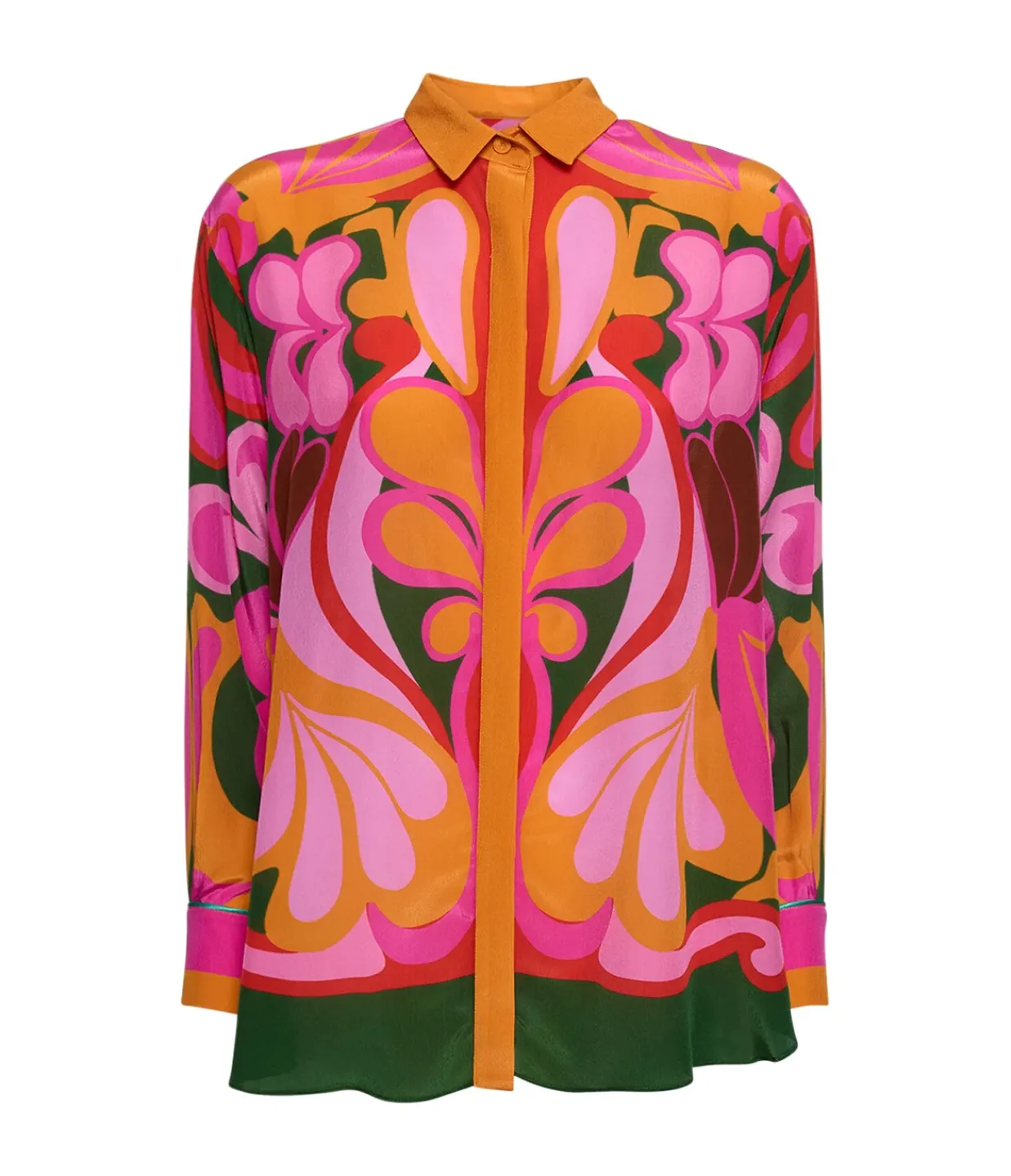 Borgo De Nor Nova Crepe Top in Seventies Orange Outlet
