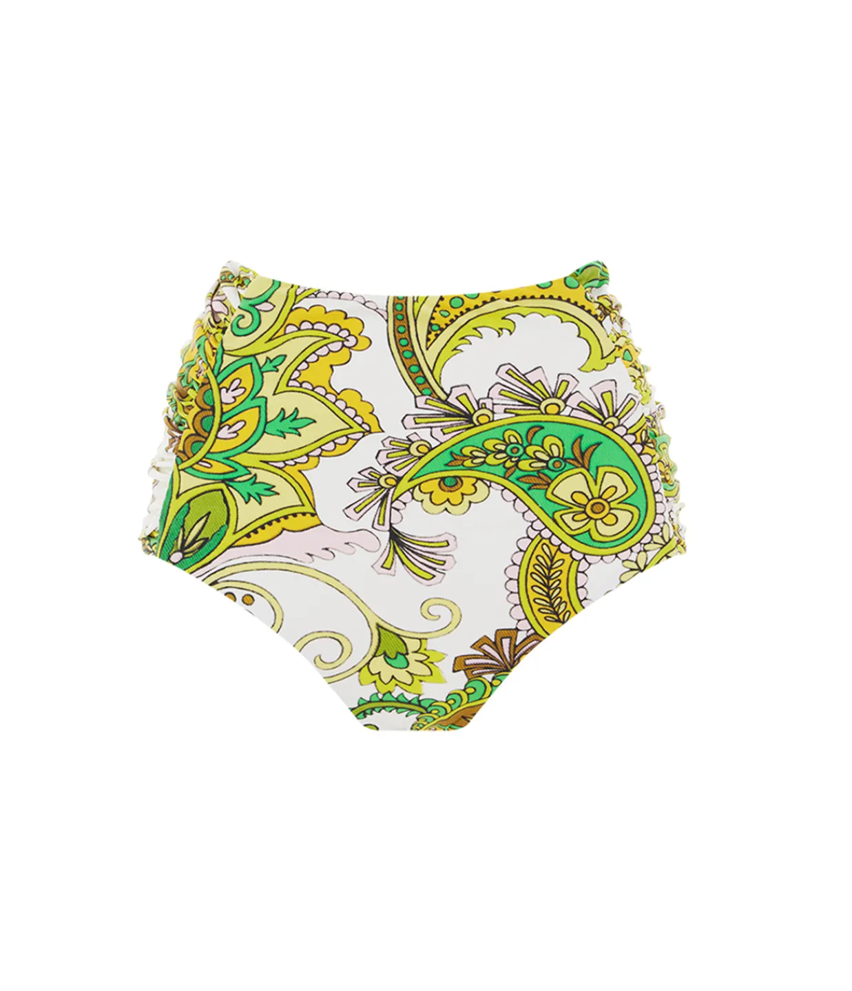 Alemais Octavia Ruched High Brief in Ivory Outlet