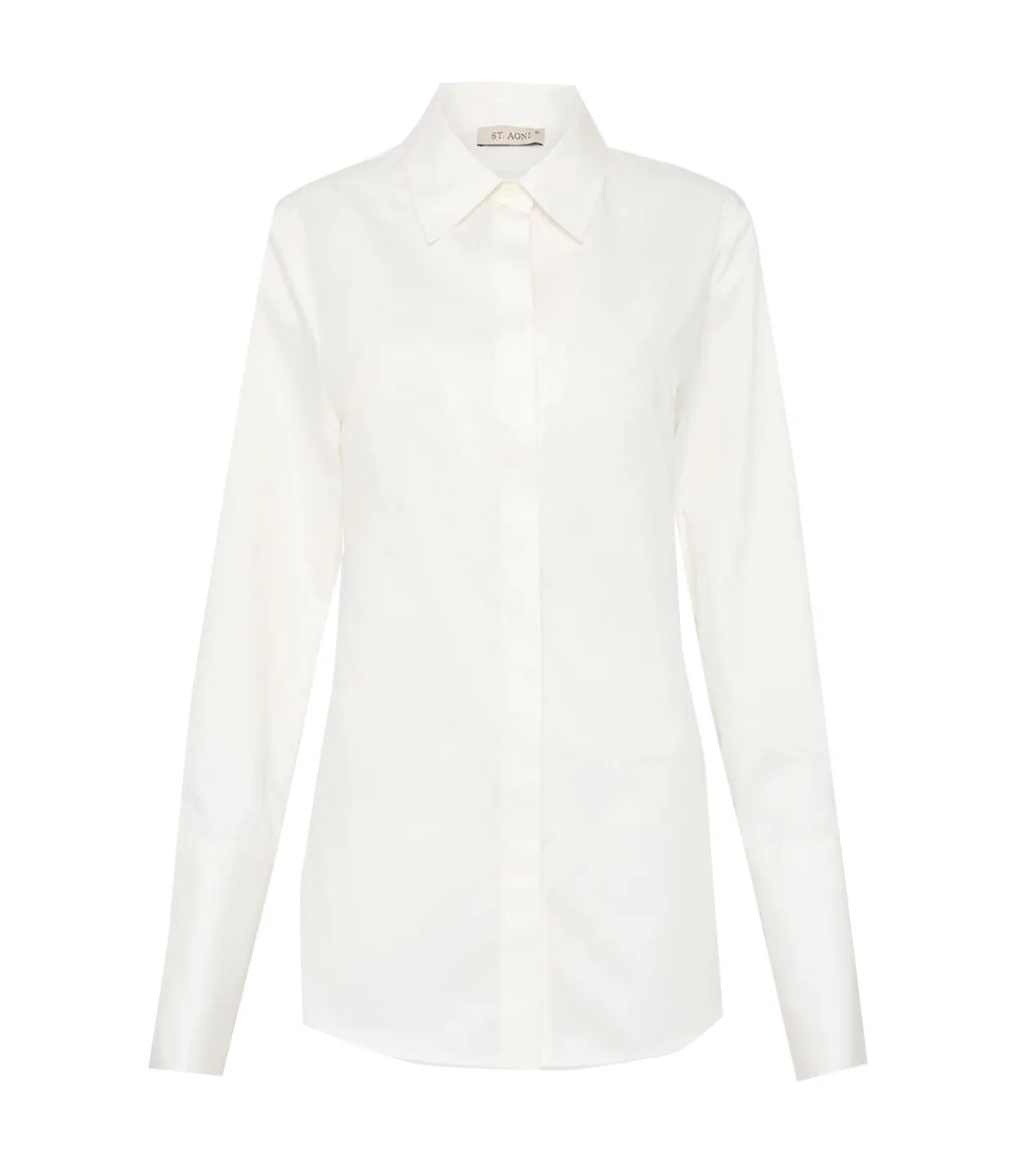 St Agni Open Back Cotton Shirt in White Online